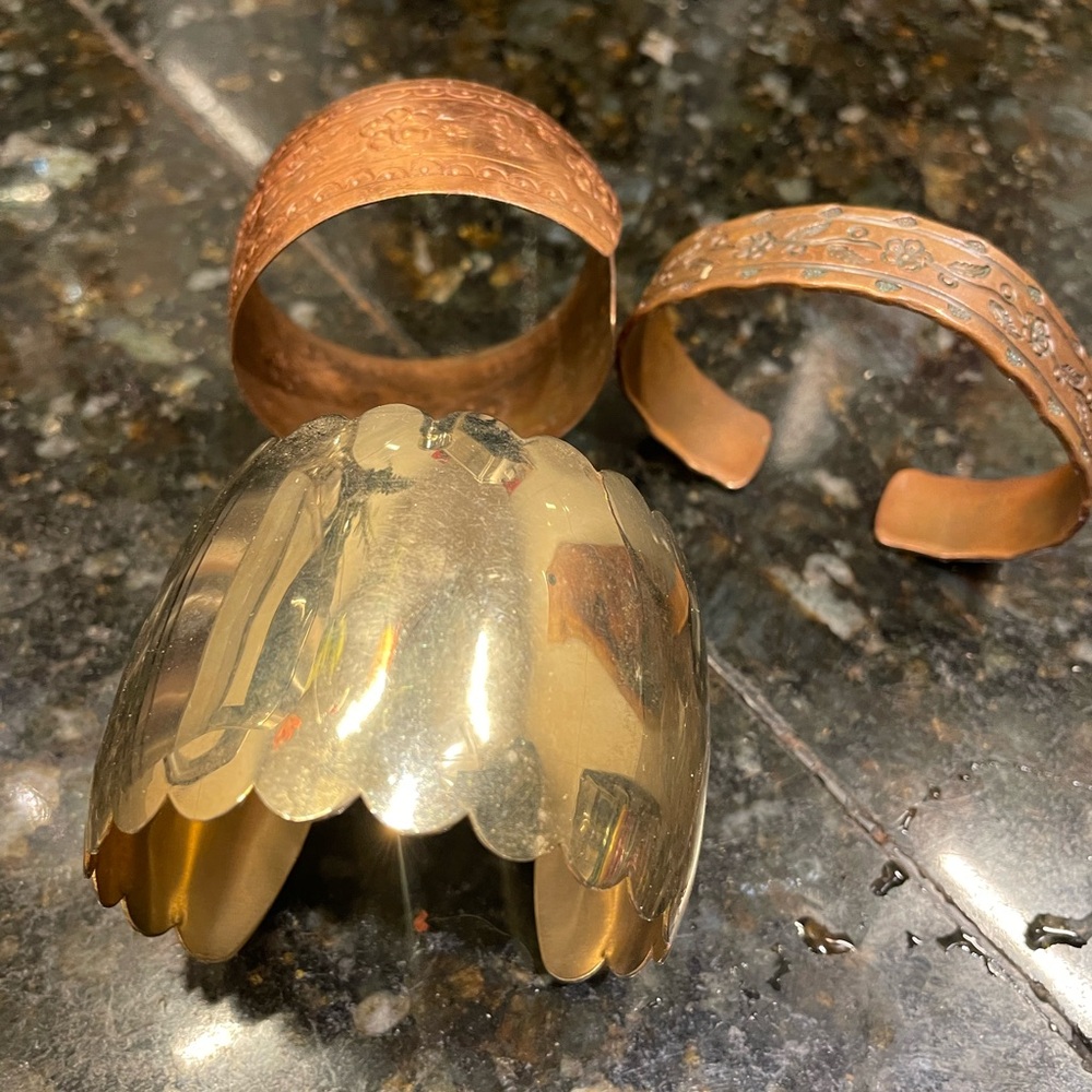 3 Copper Cuff Bracelet Set